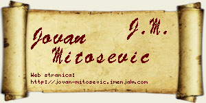 Jovan Mitošević vizit kartica